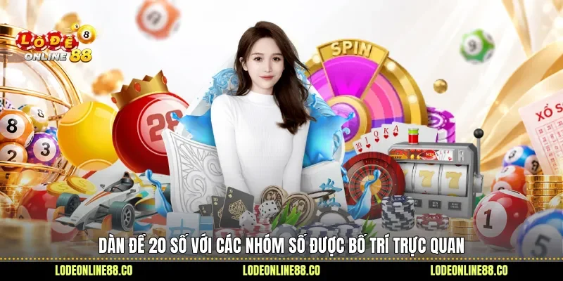 Dàn đề 20 số với các nhóm số được bố trí trực quan 